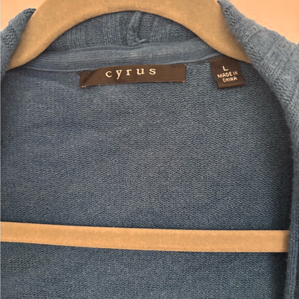 Cyrus Teal Ribbed Cardigan Sweater - Picture 4 of 8